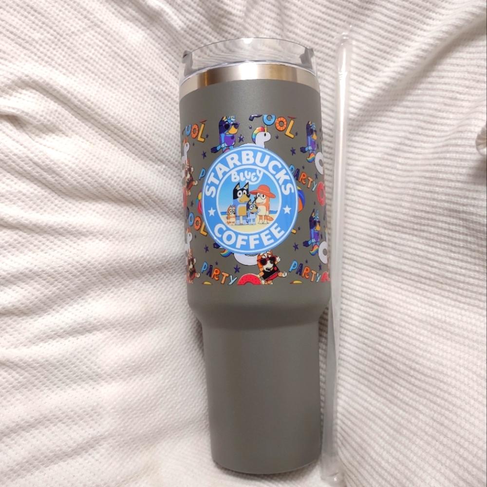 Bluey Starbucks pool party 40 oz tumbler